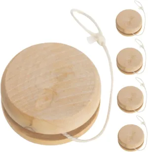Fun Playthings for Boys and Girls and for Hand-Painted Projects Engaging Toy to Reduce Screen 5pcs Wooden Yo-yo gist inevitably thing virtuosity annoyed Outdoor 