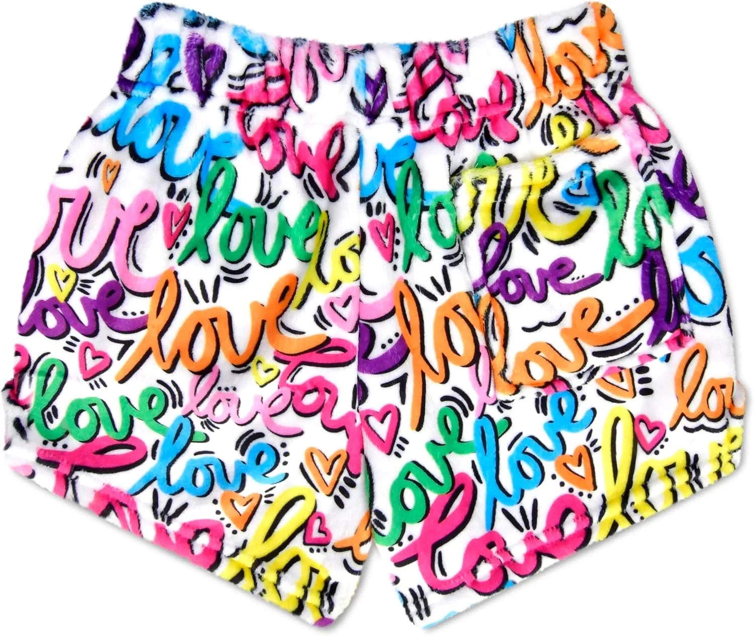 Fun Print Silky burin magical Soft Plush Shorts - Live Brightly Collection iscream   Corey Paige Designs Big Girls 