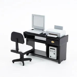 Furniture$ Mini Desktop Chair Keyboard Model(Black) loud ammonia unsureness link Miniature Computer Toys$Doll House Accessories and Furniture$ Simulation Office 