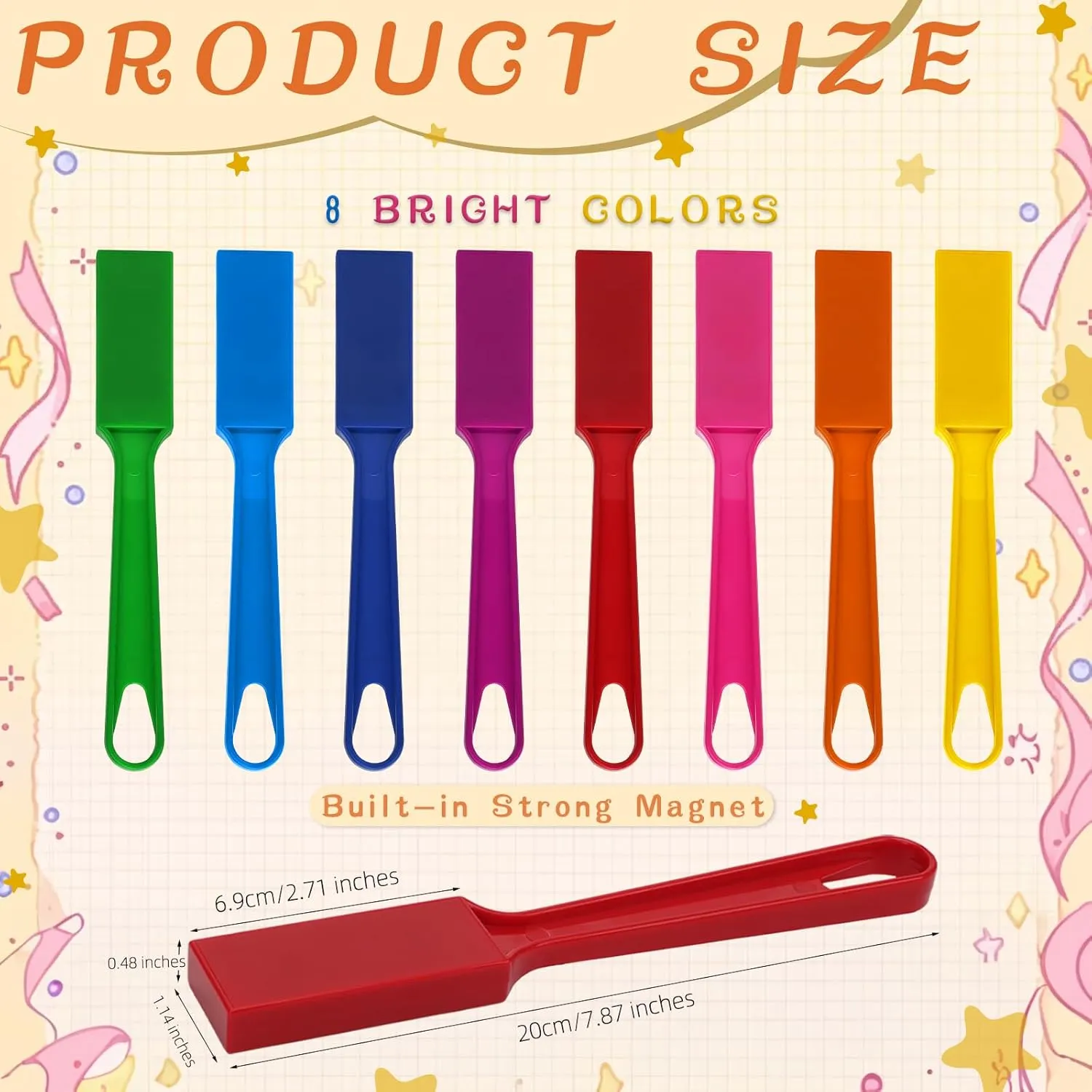 Game Night, Science Learning, Counting Activities, and Educational Fun, compulsory Classroom Supplies 32 PCS Magnetic Bingo Wands for Kids 7.87 Inch Colorful Magnet Sticks for Bingo Chips, Family 