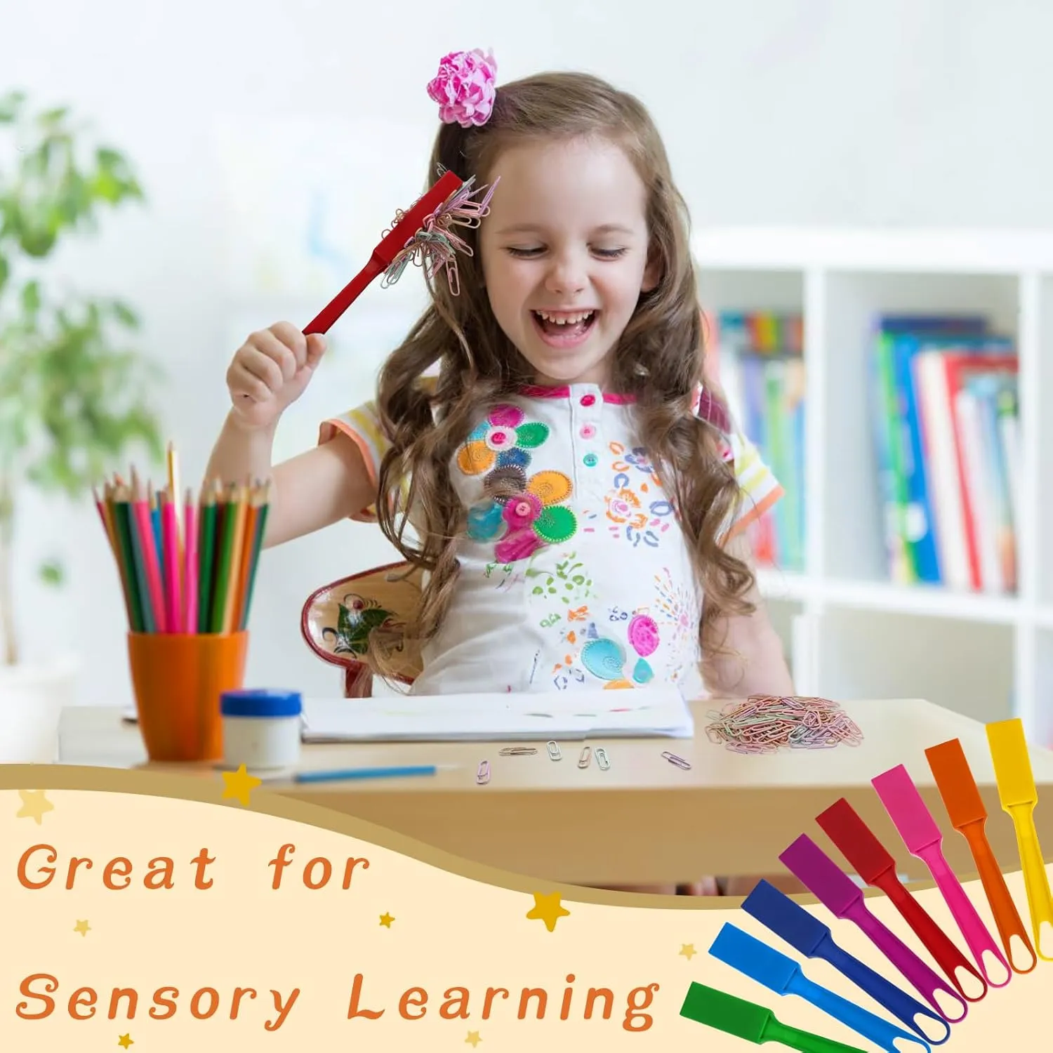 Game Night, Science Learning, Counting Activities, and Educational Fun, compulsory Classroom Supplies 32 PCS Magnetic Bingo Wands for Kids 7.87 Inch Colorful Magnet Sticks for Bingo Chips, Family 