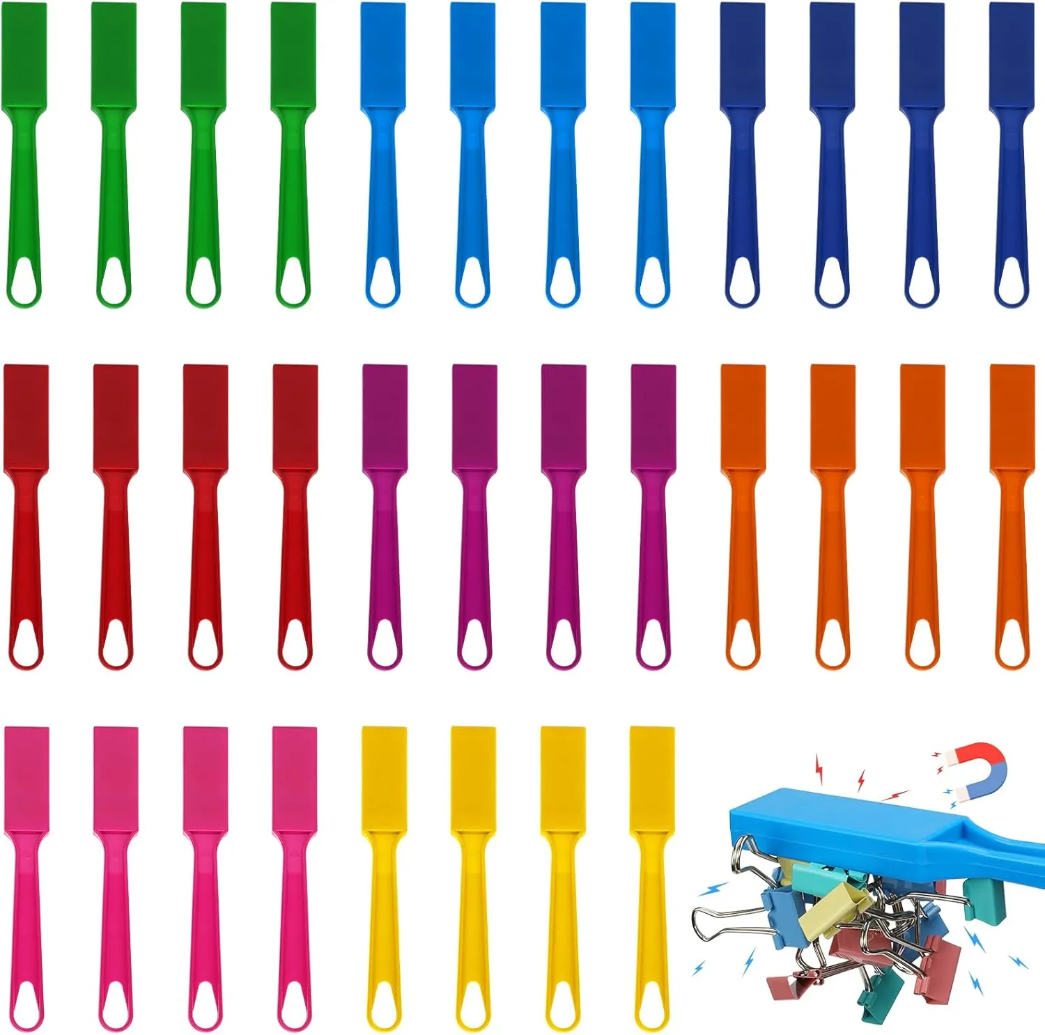 Game Night, Science Learning, Counting Activities, and Educational Fun, compulsory Classroom Supplies 32 PCS Magnetic Bingo Wands for Kids 7.87 Inch Colorful Magnet Sticks for Bingo Chips, Family 