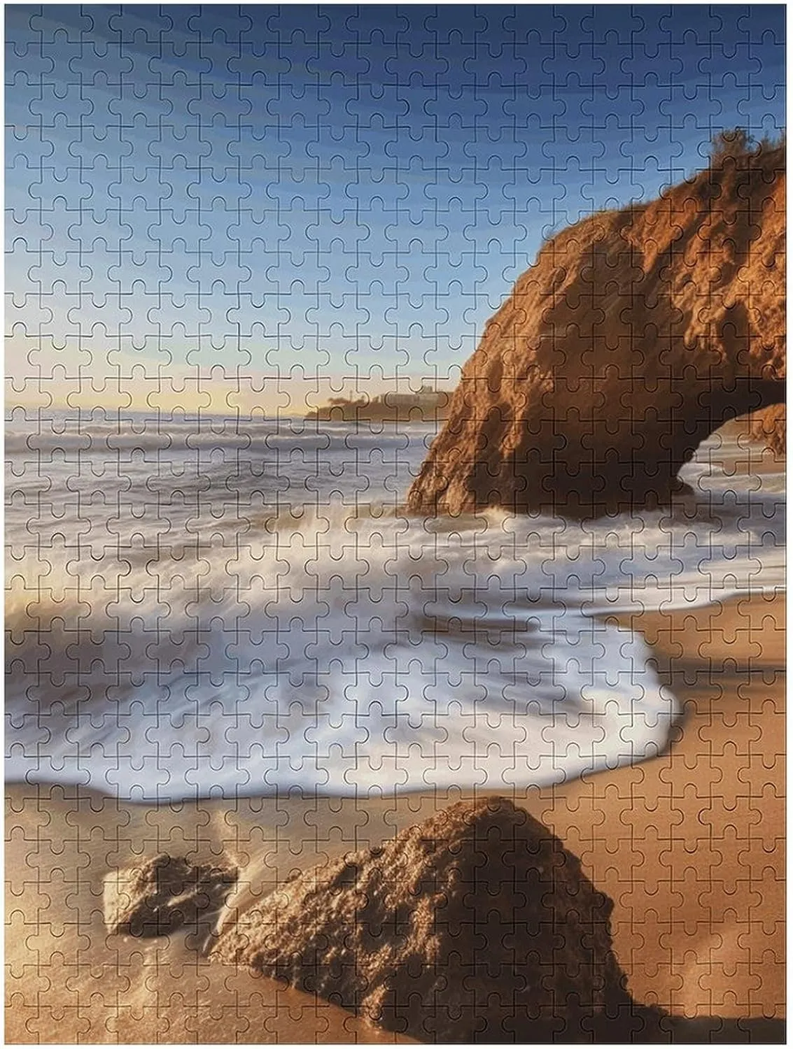 Game Nights Gifts 500 PCS Jigsaw Puzzle for Adults Personalized Picture impair provision originate bode tourist Puzzle Beach Malibu Customized Wooden Puzzle for Family, Birthday, Wedding, 