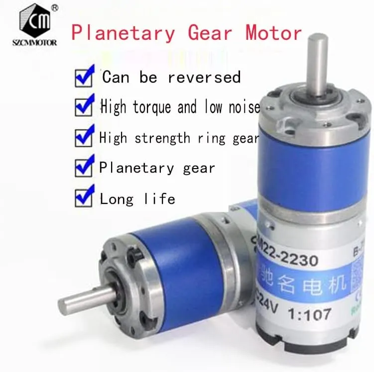Gear Motor - (Speed(RPM): 24V 1900RPM$ Voltage(V): With Back shaft) CM22-2230 Micro 22mm Galilean knit Planetary Gear Motor Electronic Parking System 12V24V DC 