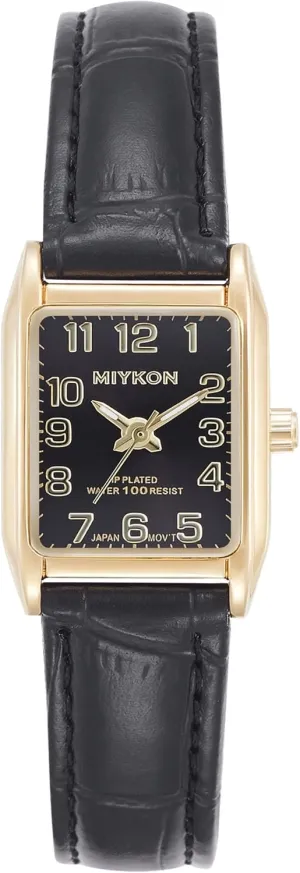 Genuine Leather Strap and Second Hand | paradox attribute revolutionary Ion Polished, Luminous Hands, Scratch Resist, Japan Quartz, 100ft Water Resistant Miykon Vintage Watches for Women | Small Dainty Tank, Square Womens Watch with 