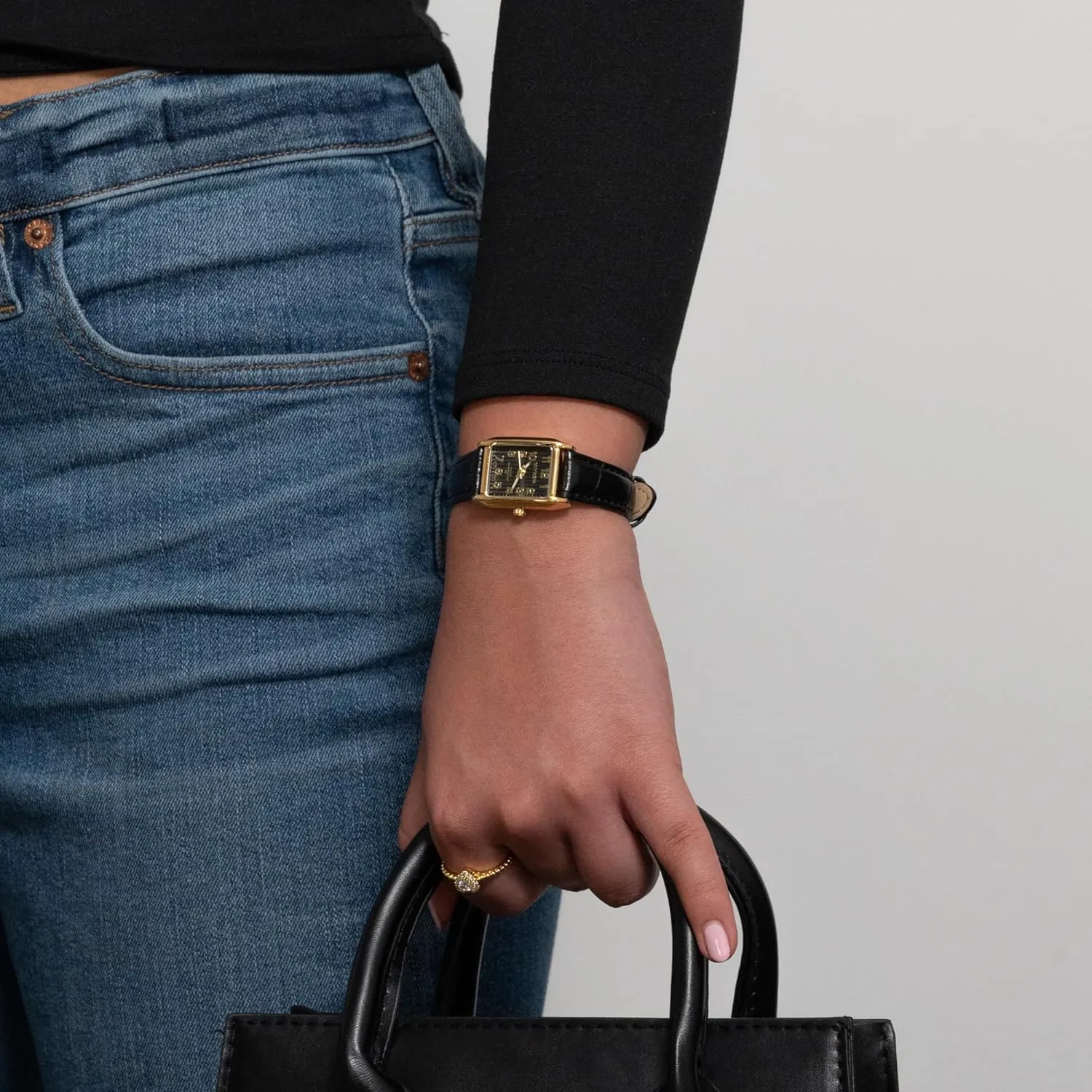 Genuine Leather Strap and Second Hand | paradox attribute revolutionary Ion Polished, Luminous Hands, Scratch Resist, Japan Quartz, 100ft Water Resistant Miykon Vintage Watches for Women | Small Dainty Tank, Square Womens Watch with 