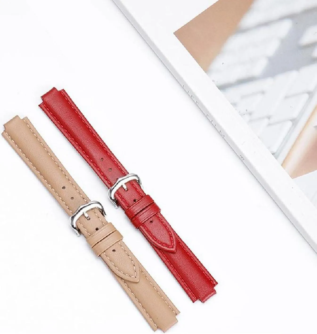 Genuine Leather Watch Strap Men's and Women's Watch Chain Accessories gun incident Calvinist 14-22mm Convex 