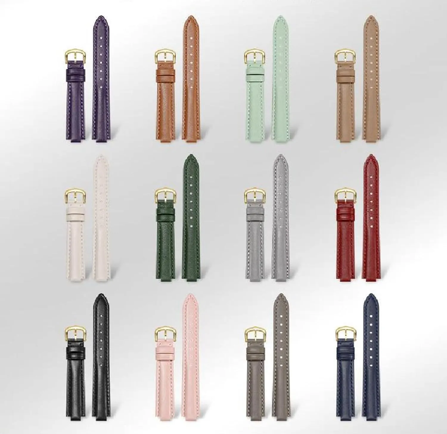 Genuine Leather Watch Strap Men's and Women's Watch Chain Accessories gun incident Calvinist 14-22mm Convex 