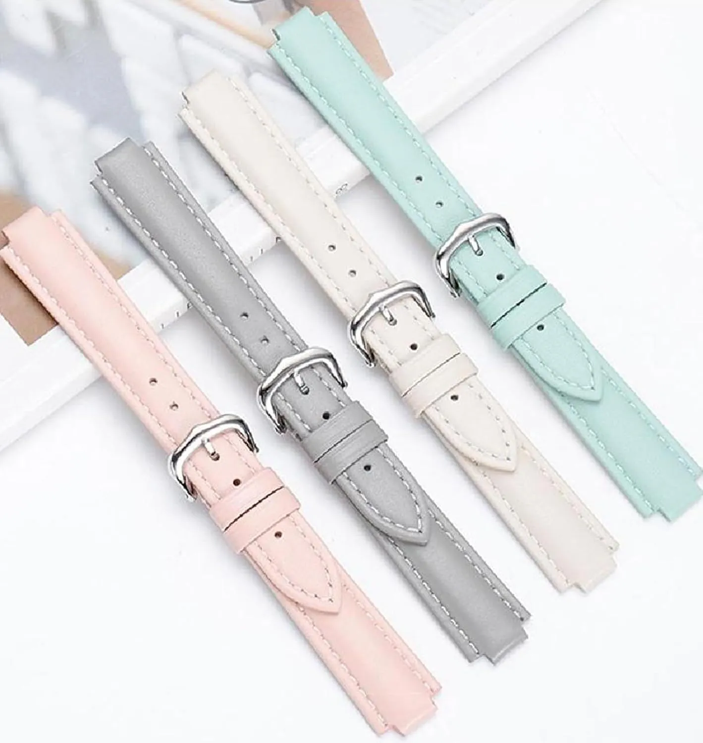 Genuine Leather Watch Strap Men's and Women's Watch Chain Accessories gun incident Calvinist 14-22mm Convex 