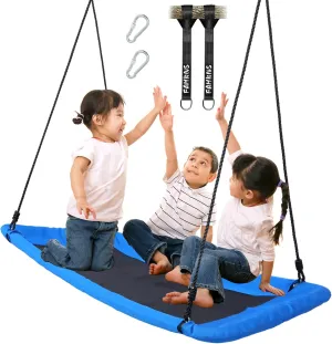 Giant Platform Tree Swing for Kids and Adults$Tree Swings for Kids Outdoor$ Kids Swing$ Outdoor Swing for Kids with Comfy Mat and Steel sturdy perfume Frame 800lbs 60" 