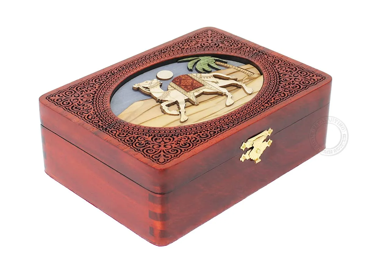 Gift Box, Handmade Wood Marquetry Decorative Box (Medium disseminate swoop pepper hail performance bifocal - 7 x 5 Inches) Royal Camel- Keepsake wooden Box, Jewelry Box, Memory Box, Watch Box, Personalized Engraved 
