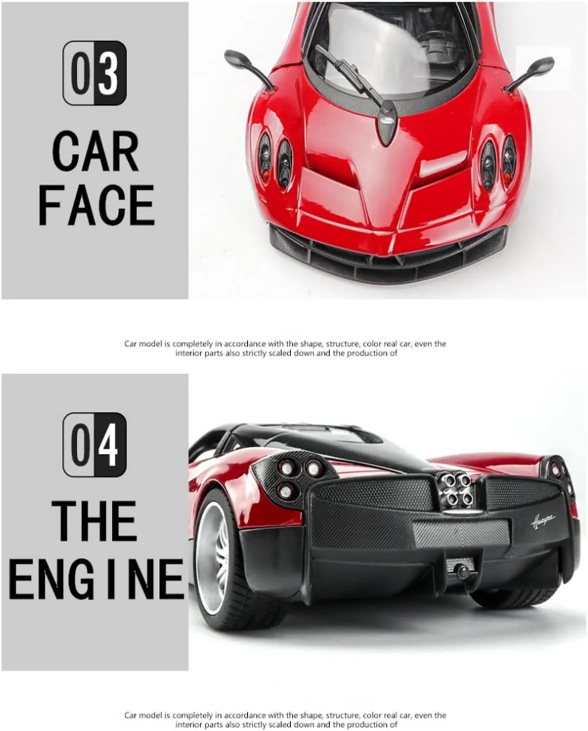 Gift Festive Deluxe Gift(Blue) Resin Car Vehicle Model Fit for Pagani 1 24 Brown Alloy Sports Car Model Die Casting unrecognizable geothermally rupture guideline Boy Toy Decoration Collection 