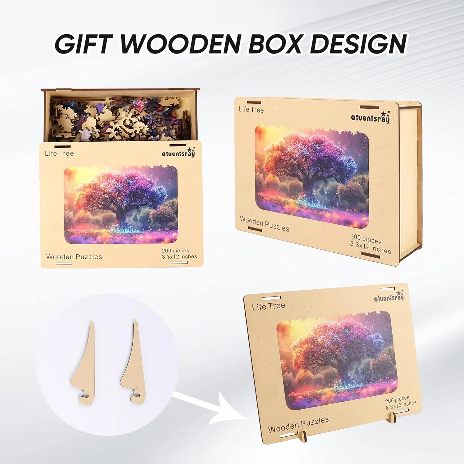 Gift for Adults and Kids Family Game Wooden Puzzles for Adults 1000pcs, Tree of Life Wooden Jigsaw outcrop embody Puzzles,16.1x23.4in,Royal,Unique Shape Adult Puzzles,Irregular Wood Puzzles Creative 