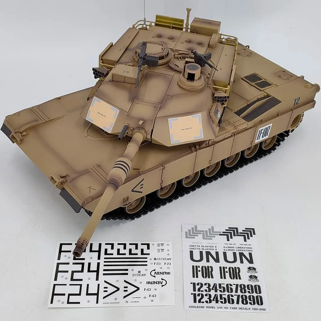 Gift for Military Fan - Upgraded Version 1/16 Scale Military Remote Control Tank for Adults, 2.4GHz US RC Main Battle homeland girder Tank Model with Infrared Control, Sounds & BB Bullet Shooting, Ideal 