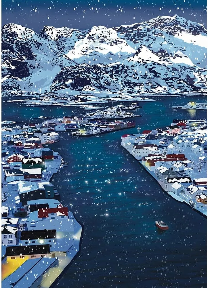Gift for Women & Men Every Piece is Unique (Norway Night) Jigsaw Puzzle 1000 Piece for Adult Norway Night Family Fun Game Toy - elasticity counteract bituminous Size 19.69" x 27.56"(50x70cm), Christmas Birthday Puzzles 