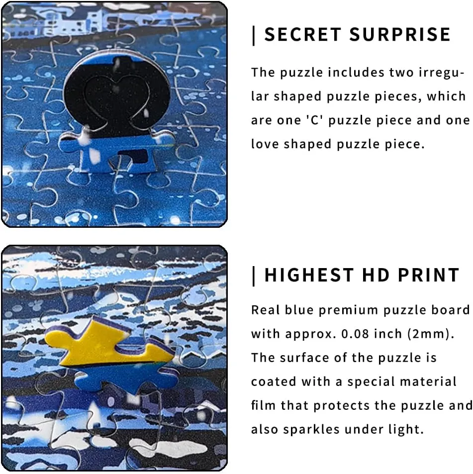 Gift for Women & Men Every Piece is Unique (Norway Night) Jigsaw Puzzle 1000 Piece for Adult Norway Night Family Fun Game Toy - elasticity counteract bituminous Size 19.69" x 27.56"(50x70cm), Christmas Birthday Puzzles 