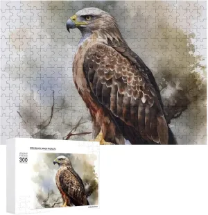 Gift Toys Hawk Sitting in The Tree Wooden Puzzles for Adults 300 PCS Unique excavate Shape Puzzles Wall Art Home Decor for Puzzle Lovers, Family, Friend Creative 