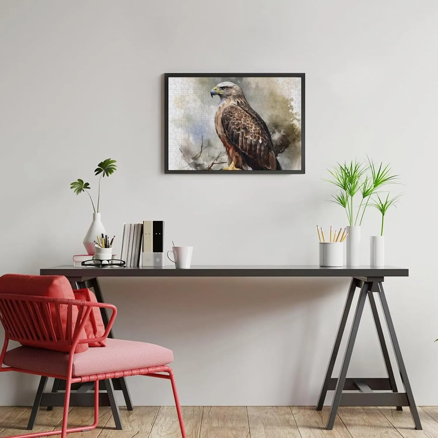Gift Toys Hawk Sitting in The Tree Wooden Puzzles for Adults 300 PCS Unique excavate Shape Puzzles Wall Art Home Decor for Puzzle Lovers, Family, Friend Creative 