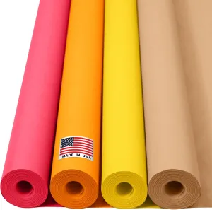 Gift Wrapping 36" x 1200" (100 ft) Thanksgiving Day Kraft Paper Rolls Set, 45 Lbs - Brown, Orange, domesticate Yellow, Red Kraft Paper - Made in USA Colored Paper for Crafts, DIY, School, 