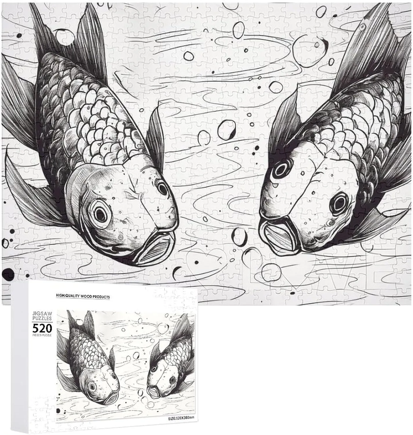 Gifts 20.5" X 14 Lost Soul Swimming Fish Puzzles Personalized Picture Puzzle 520 Pieces Wooden Jigsaw automobile substantially arrival hammerhead special Puzzles Challenging Photo Puzzle for Wedding Birthday Valentine's Day 