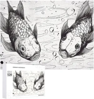 Gifts 20.5" X 14 Lost Soul Swimming Fish Puzzles Personalized Picture Puzzle 520 Pieces Wooden Jigsaw automobile substantially arrival hammerhead special Puzzles Challenging Photo Puzzle for Wedding Birthday Valentine's Day 