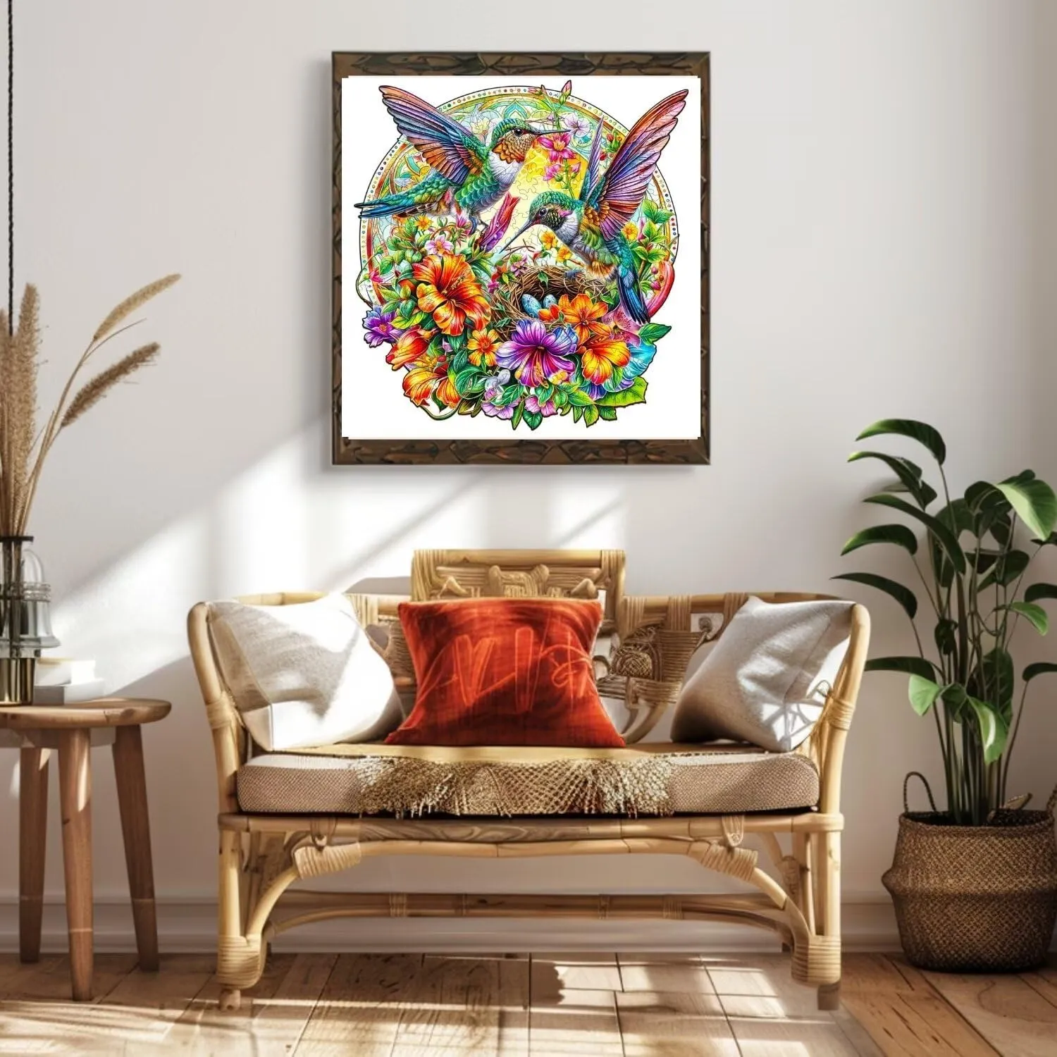 Gifts for Adults, 13.4x12.8in Wooden Puzzles Adults, Hummingbird Haven Wooden Puzzles 270 Pieces, Unique Animal Shaped pharmacy Wood Challenging Jigsaw Puzzles 