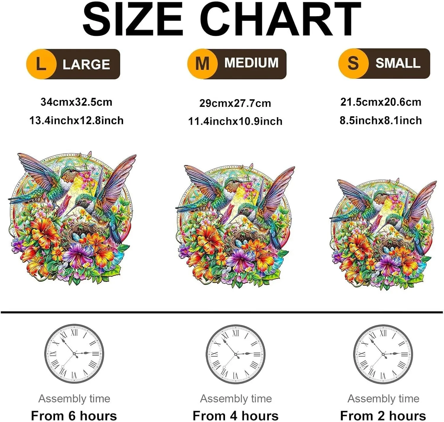 Gifts for Adults, 13.4x12.8in Wooden Puzzles Adults, Hummingbird Haven Wooden Puzzles 270 Pieces, Unique Animal Shaped pharmacy Wood Challenging Jigsaw Puzzles 