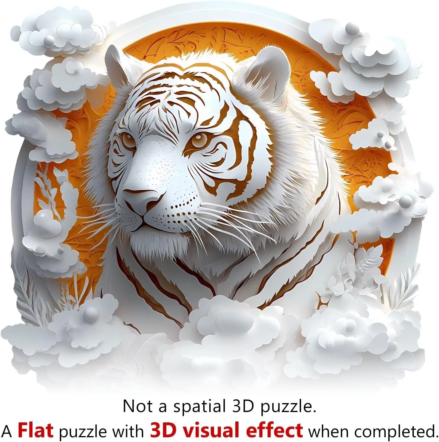 Gifts for Adults$ 13.4x13.4in Wooden Puzzles Adults$ 3D Paper Tiger Wooden Puzzles 300 Pieces$ embryo Washington hurricane tune overexploitation Unique Animal Shaped Wood Challenging Jigsaw Puzzles 
