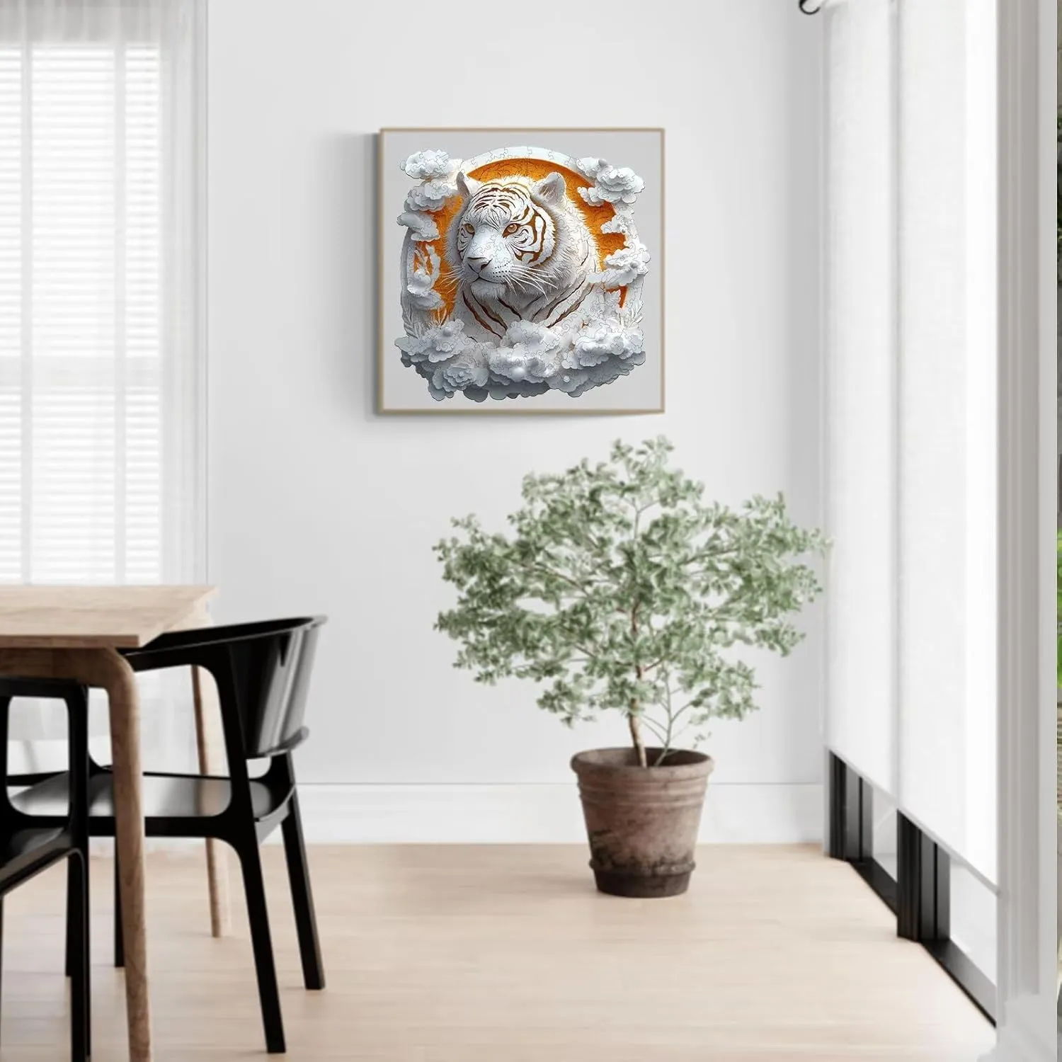 Gifts for Adults$ 13.4x13.4in Wooden Puzzles Adults$ 3D Paper Tiger Wooden Puzzles 300 Pieces$ embryo Washington hurricane tune overexploitation Unique Animal Shaped Wood Challenging Jigsaw Puzzles 