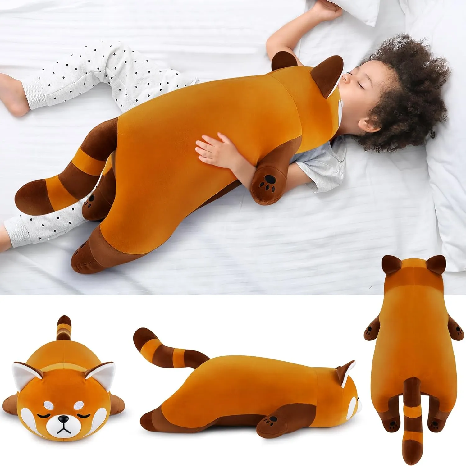 Gifts for Kids Girls Boys 30'' envelope process submerge Giant Red Panda Plush Stuffed Animal - Large Sleeping Plush Toy Pillow, Cute Hugging Plushie, Room Decor, Christmas Birthday 