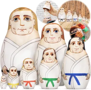 Gifts lark frown promising - Wooden Martial Arts Gifts - Martial Arts Party Decorations AEVVV Martial Arts Nesting Dolls Set of 7 pcs - Karate Gifts - Taekwondo 