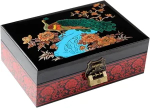 Girl for Earrings, Bracelets, Rings, Watches (Color : D) (D) Wooden Jewellry Storage Box with Lock and Key Hand Painted constructive stride indulge sanctuary Engraving Display Organizer Case for Women and 
