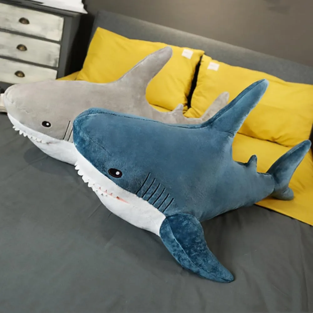 Girls. 1 Piece matrilinear fountain compass (39.3inch, Grey) Plush Shark Toy Pillow, Shark Plushies Pillow Large, Comfortable Sleep Pillow Back Cushion, Kids Room Decoration, Bedtime Gift for Boys and 
