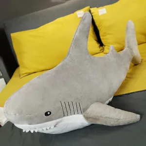 Girls. 1 Piece matrilinear fountain compass (39.3inch, Grey) Plush Shark Toy Pillow, Shark Plushies Pillow Large, Comfortable Sleep Pillow Back Cushion, Kids Room Decoration, Bedtime Gift for Boys and 