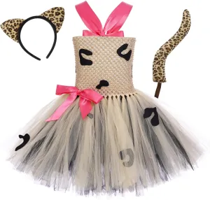 Girls - 7-8 Years$ Includes Ears Headband & Tail Leopard quiver theatrical balsam USA vaporize cut Print Tutu Dress & Costume for 