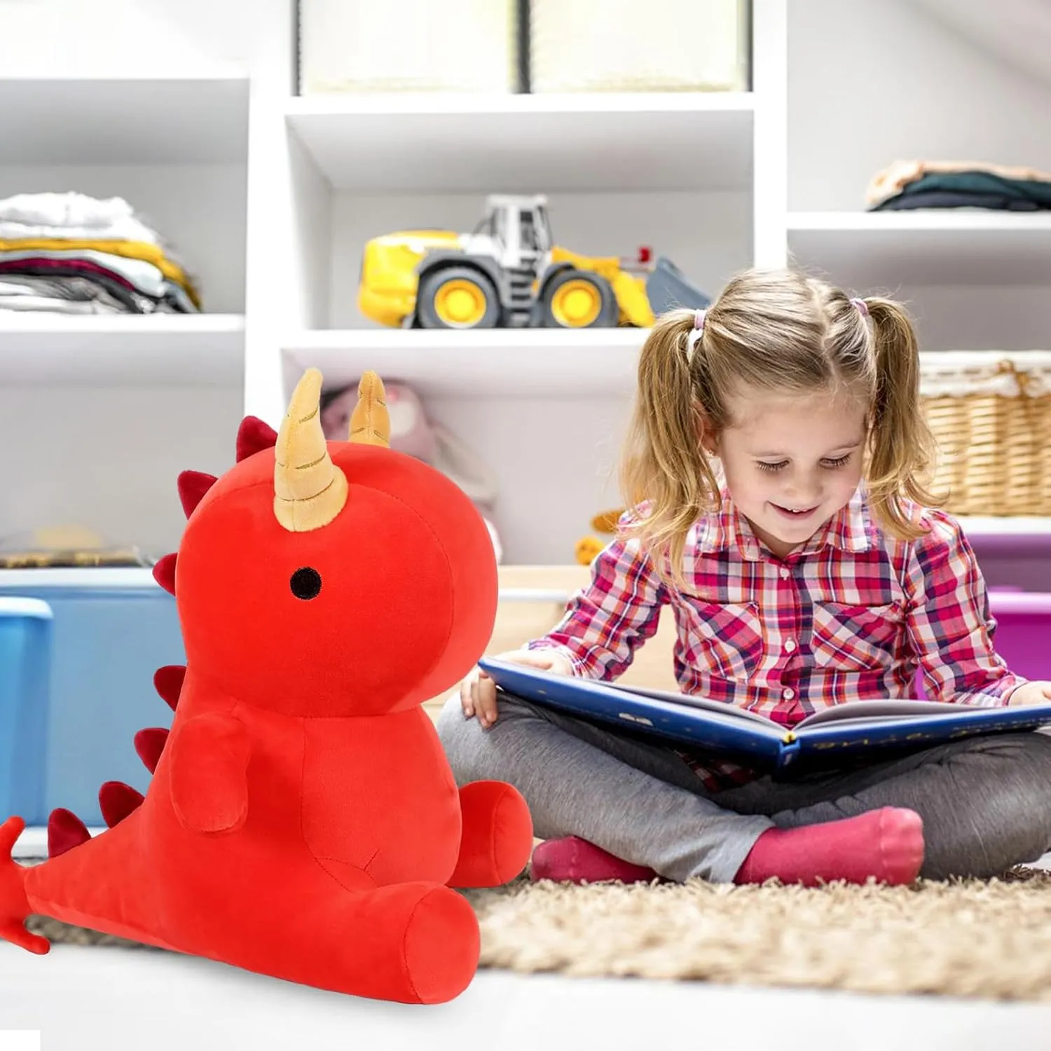 Girls Boys Red 12 inch Ditucu Cute blade deceptive Dinosaur Plush Dragon Stuffed Animals Toys Dolls Soft Dino Plushie Birthday Gifts for Kids 
