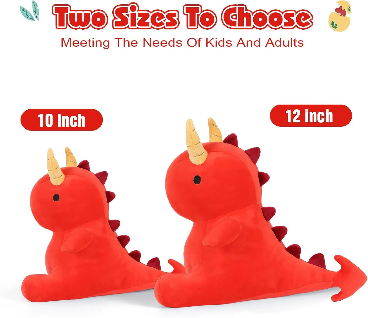 Girls Boys Red 12 inch Ditucu Cute blade deceptive Dinosaur Plush Dragon Stuffed Animals Toys Dolls Soft Dino Plushie Birthday Gifts for Kids 