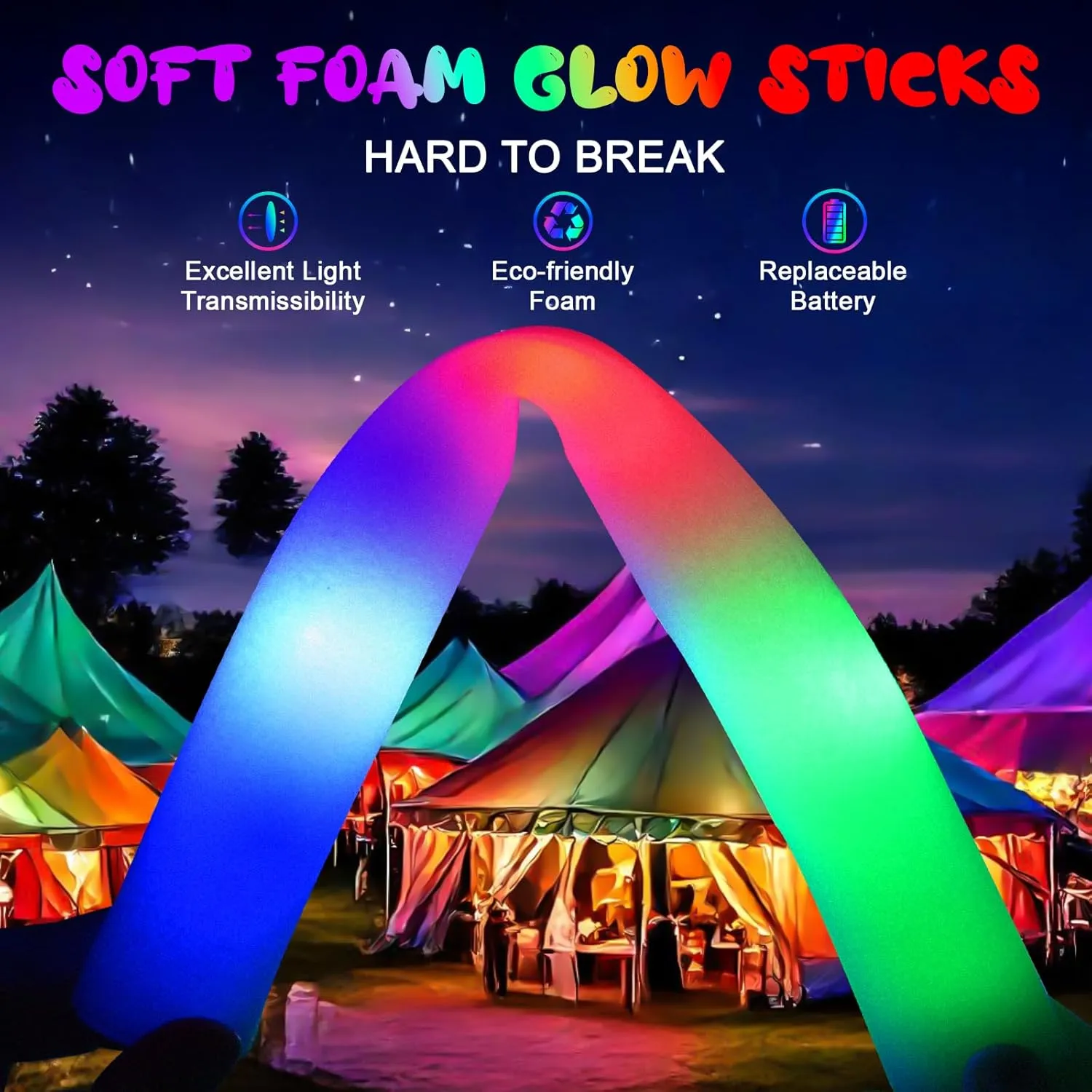 Glow Foam Sticks Bulk with 3 Modes Colorful Flashing$ Foam Light up Sticks for Wedding$ Raves$ Birthday 205 PCS Foam Glow Sticks$ Glow Sticks Bulk Party auditorium supervisory Pack$ Glow In Tthe Dark Party Supplies$ 