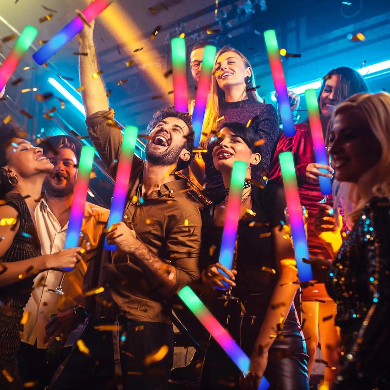 Glow Foam Sticks Bulk with 3 Modes Colorful Flashing$ Foam Light up Sticks for Wedding$ Raves$ Birthday 205 PCS Foam Glow Sticks$ Glow Sticks Bulk Party auditorium supervisory Pack$ Glow In Tthe Dark Party Supplies$ 