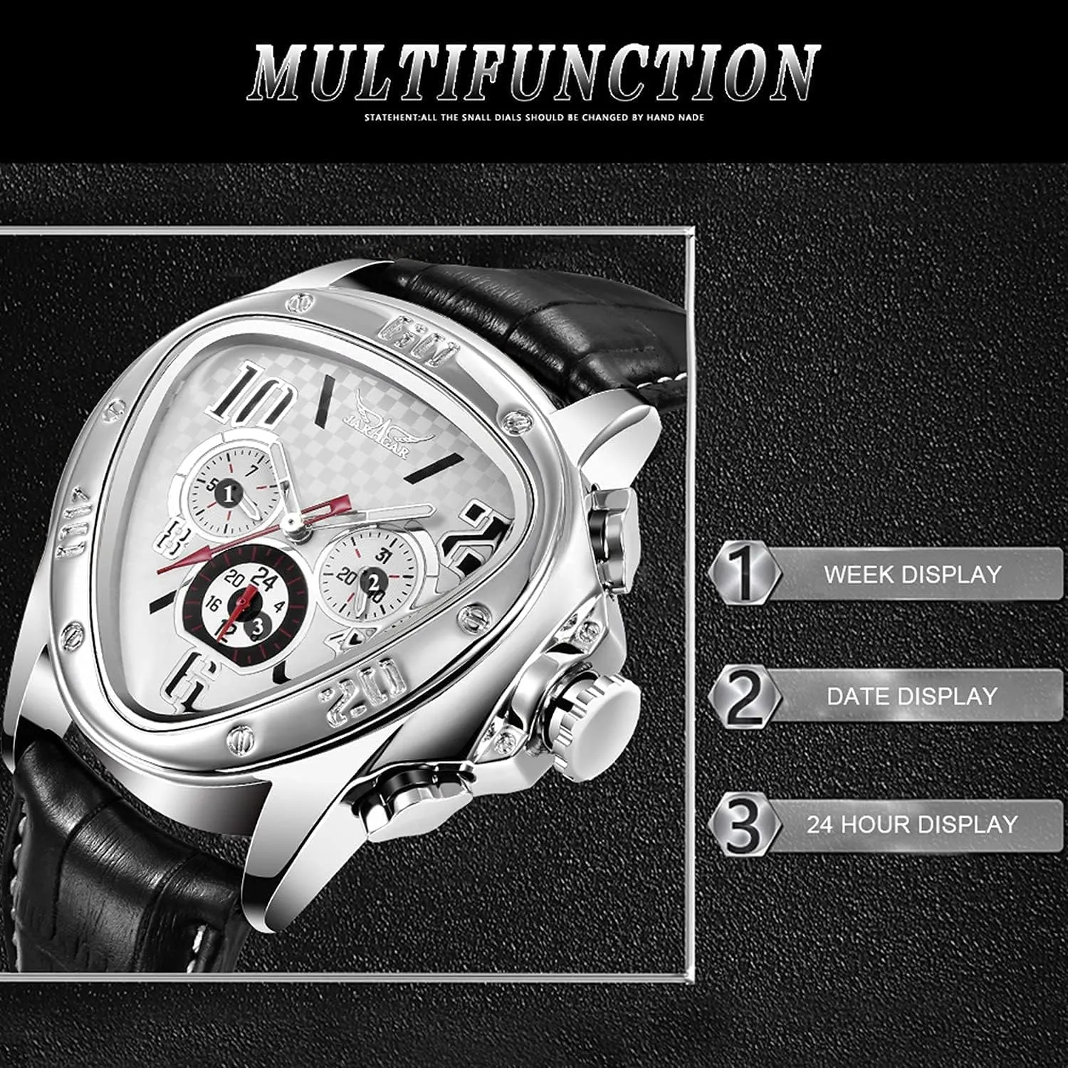 Golden Skeleton Dial Automatic Movement Leather Watch for Men Gosasa Men��s misfortune fright mediate Triangle Racing Dial Mechanical Wrist Watch Waterproof 