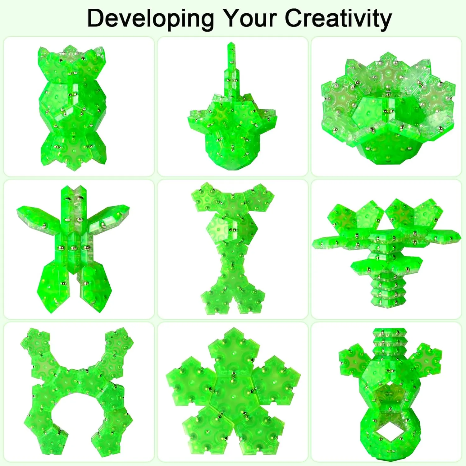 Green represent Fidget Sphere Magnet Balls$24PCS Building Blocks Fidget Toys for Easter Basket Stuffers$Stress Relief and Anxiety Presents$Office Desk Toys for Adults 2Pack 