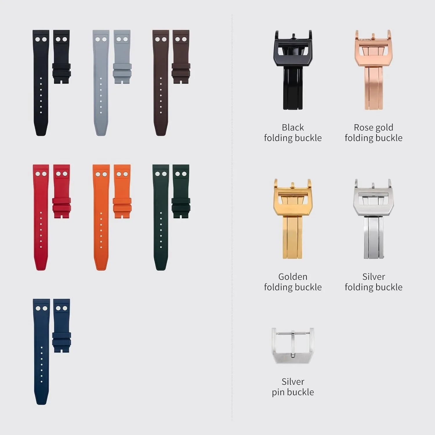 GUN Soft Strap Wristband 20mm 21mm 22mm Nature elevation Fluororubber FKM Rubber With Rivet Watchband KLVN For IWC Big Pilot Mark Portugieser TOP 