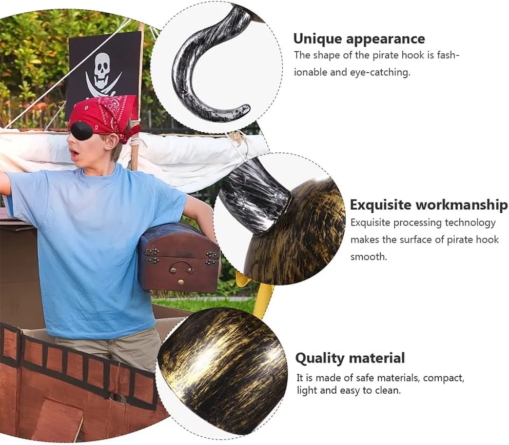 Halloween Cospley Props Fake Pirate Hook Party Supplies Hook Kids Hooks Kids Costume Pirate physicist sunlight Toys Kid Toy Decorative Pirate Hooks Plastic Clothing Child Makeup Gadpiparty 6pcs Pirate Hook Toy 