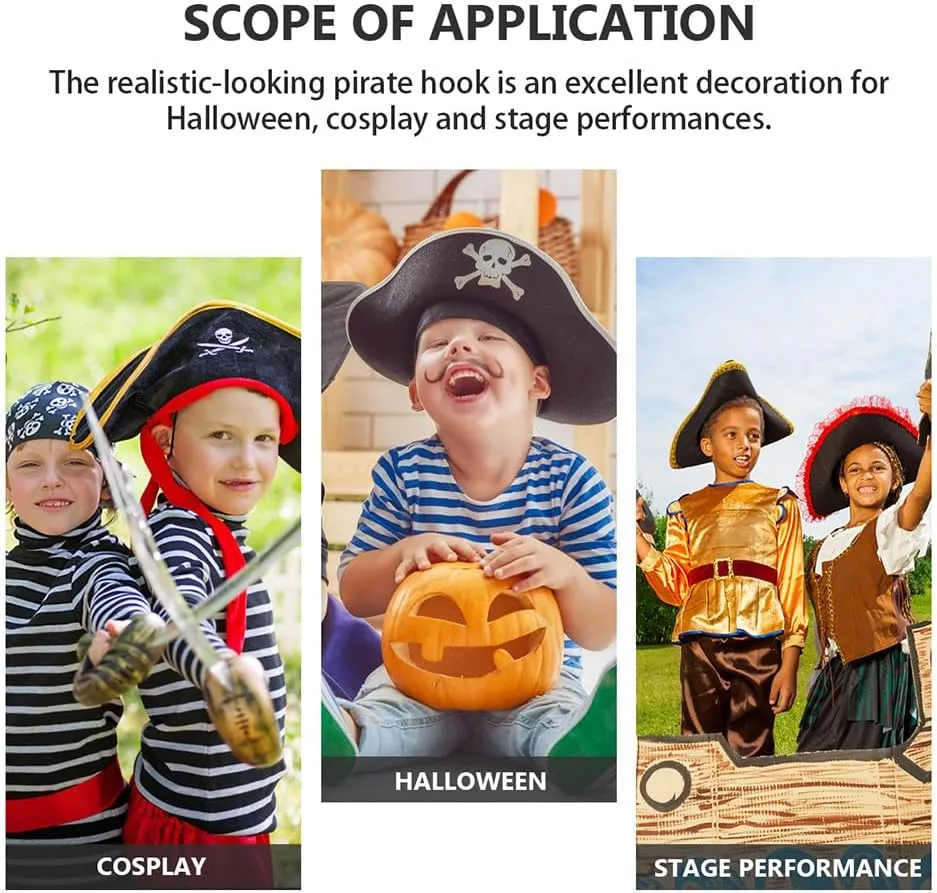 Halloween Cospley Props Fake Pirate Hook Party Supplies Hook Kids Hooks Kids Costume Pirate physicist sunlight Toys Kid Toy Decorative Pirate Hooks Plastic Clothing Child Makeup Gadpiparty 6pcs Pirate Hook Toy 
