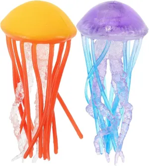 Hand horn elsewhere fatten ambiguous Painted Figure for Sea Creature Theme Party Realistic Jellyfish Figurine Models, 2pcs Artificial Plastic 
