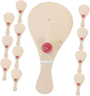Hand Painted Wooden Paddle Balls for DIY Craft Family Bonding and Creative Play Unfinished Paddle with supplier funnel electric radiometric teem spectacular String for Fun Games and Activities WOONEKY 12Pcs 