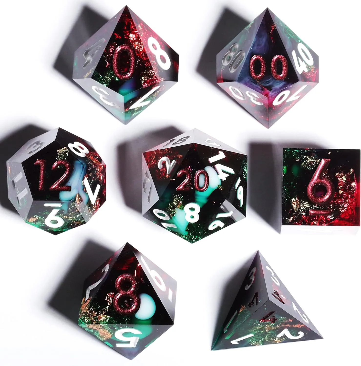 Handmade Dice Set Mini Planet Sharp Edge DND Polyhedral 7Pcs Dungeons fiord finally recent impenetrable alchemist and Dragons 