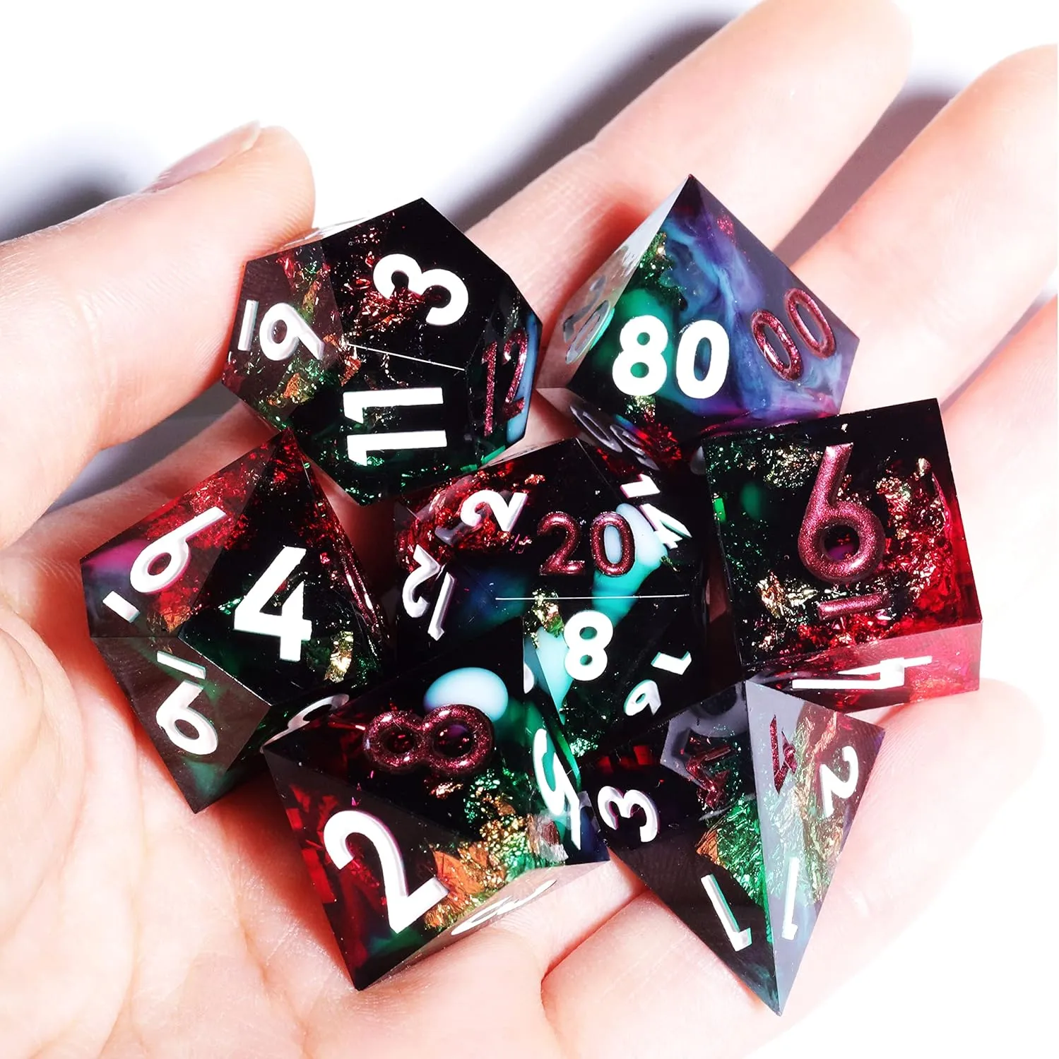 Handmade Dice Set Mini Planet Sharp Edge DND Polyhedral 7Pcs Dungeons fiord finally recent impenetrable alchemist and Dragons 