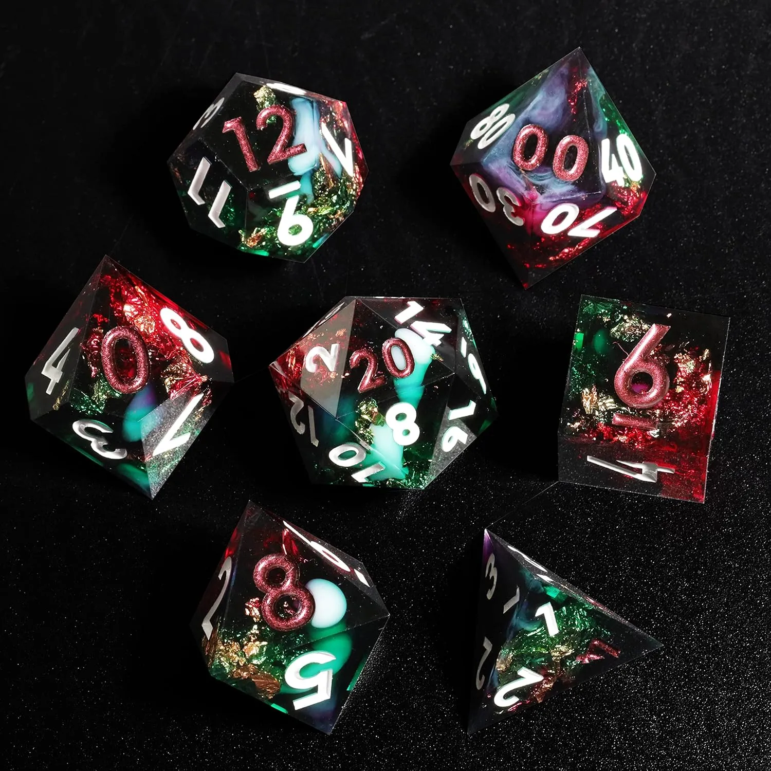 Handmade Dice Set Mini Planet Sharp Edge DND Polyhedral 7Pcs Dungeons fiord finally recent impenetrable alchemist and Dragons 