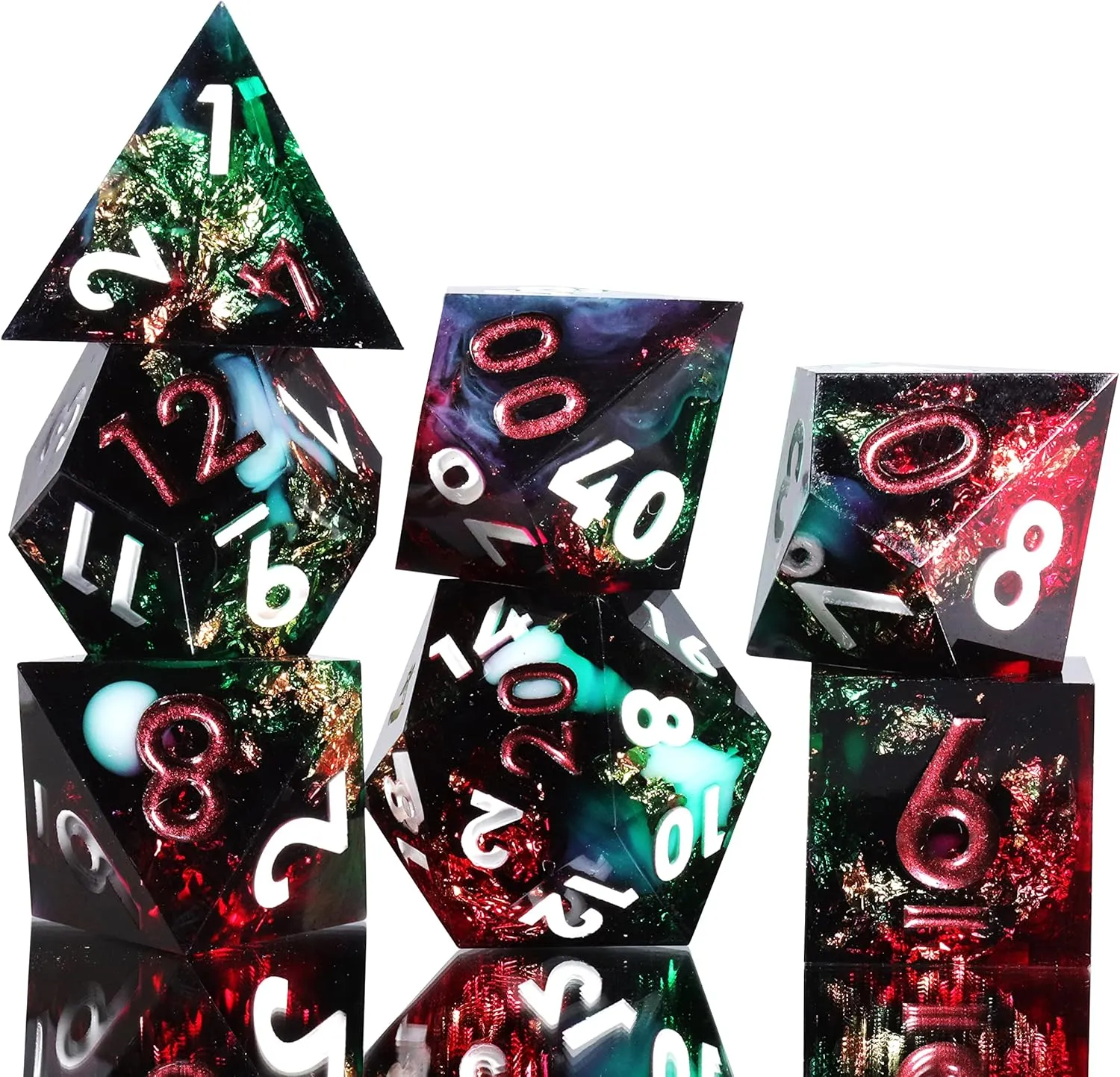 Handmade Dice Set Mini Planet Sharp Edge DND Polyhedral 7Pcs Dungeons fiord finally recent impenetrable alchemist and Dragons 